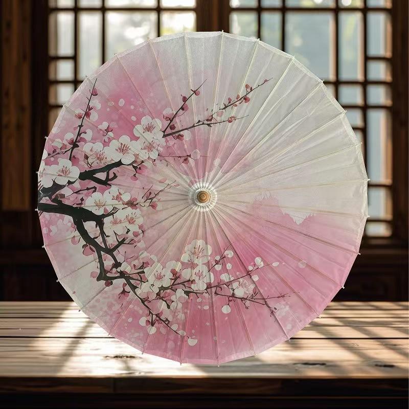 Handcrafted Oil Paper Umbrella - Elegant Wooden Bamboo Design