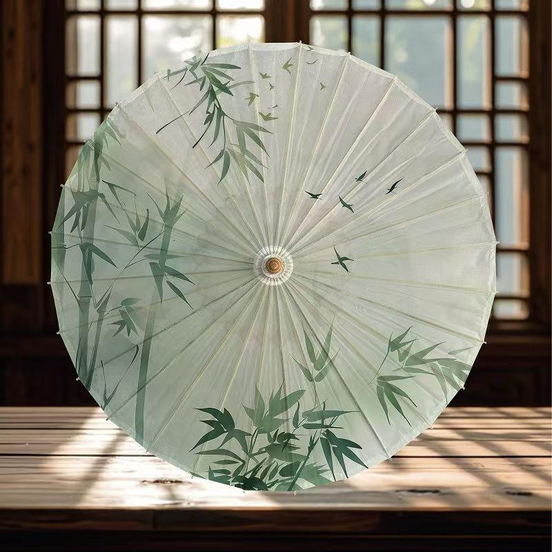 Handcrafted Oil Paper Umbrella - Elegant Wooden Bamboo Design
