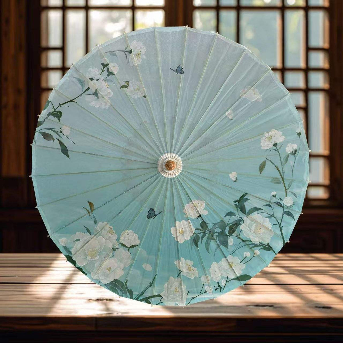 Handcrafted Oil Paper Umbrella - Elegant Wooden Bamboo Design