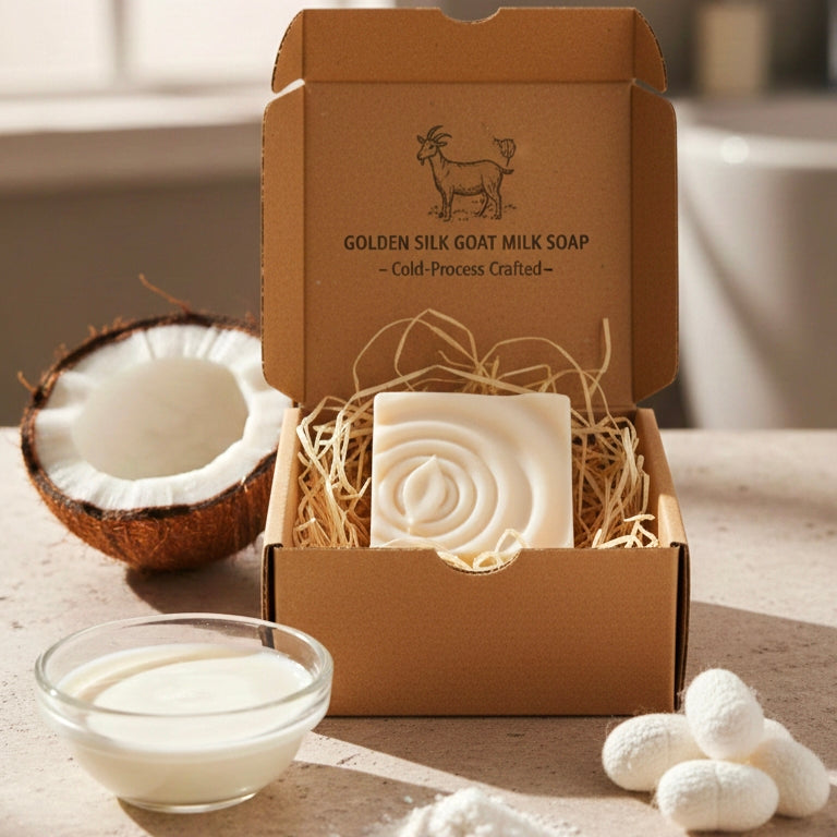 Handmade Silk Infused Goat Milk Soap Bar – Cold-Processed &amp; 100% Natural