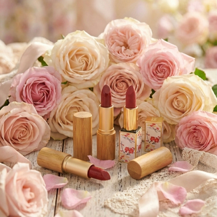 Handmade Rose Petal Velvet Lipstick - Natural & Gentle on Lips