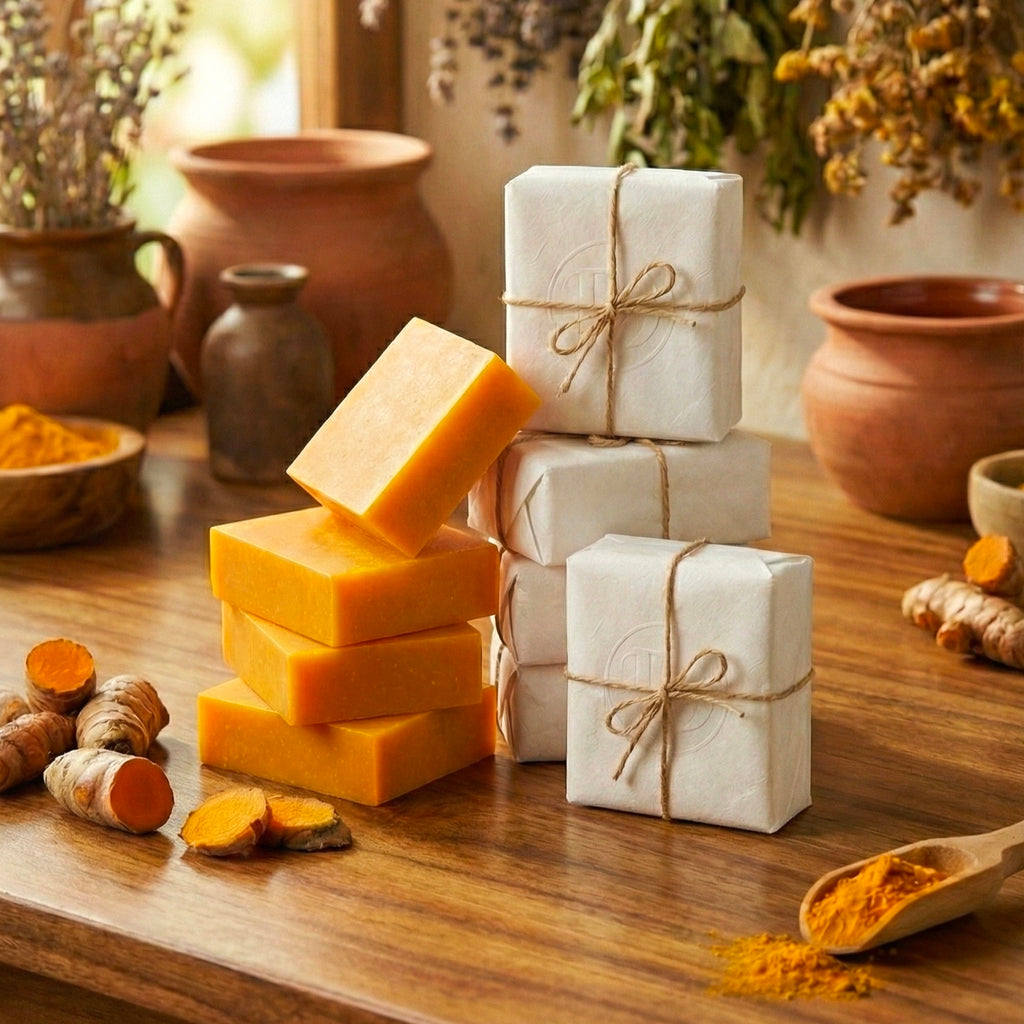 Handmade Turmeric Soap Bar – Natural Raw Turmeric & Essential Oils