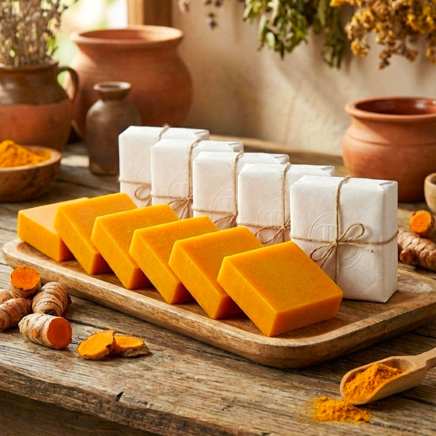 Handmade Turmeric Soap Bar – Natural Raw Turmeric & Essential Oils