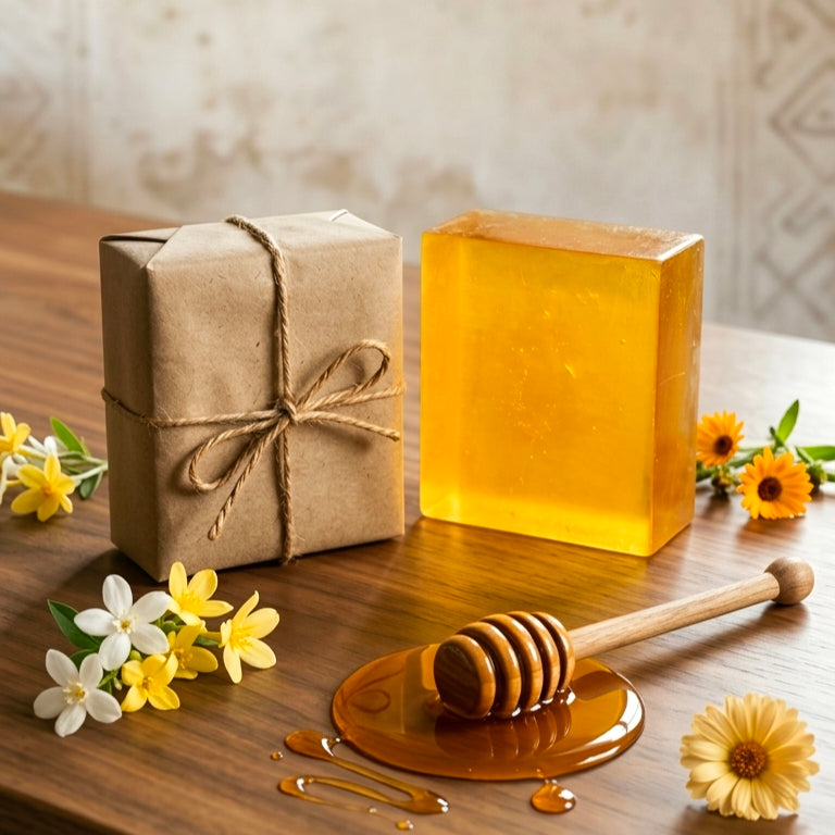 Handmade Organic Honey Soap Bar - 100% Natural Skin Care